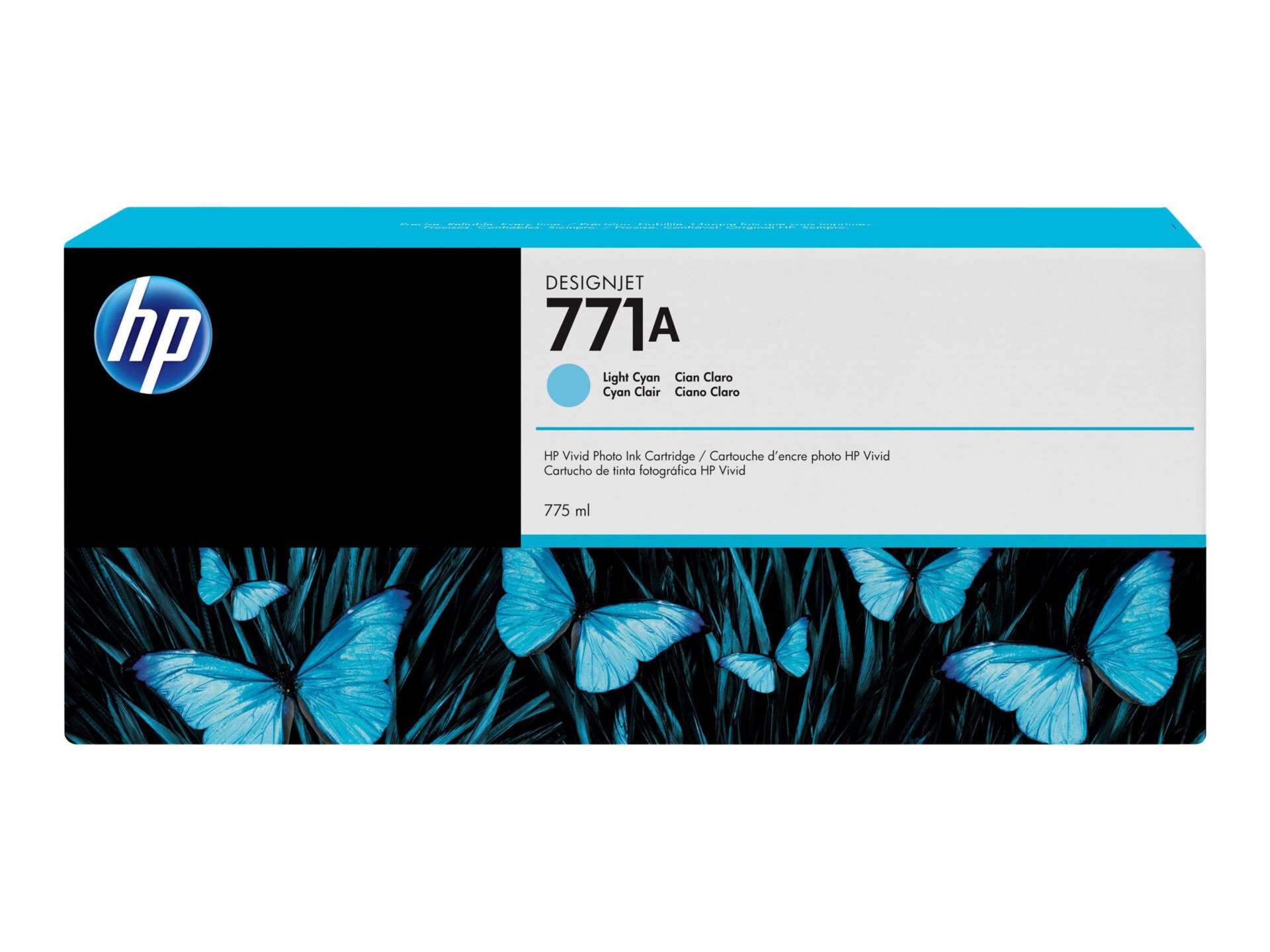 HP 771A (B6Y20A) Original Inkjet Ink Cartridge - Single Pack - Light Cyan - 1 Each