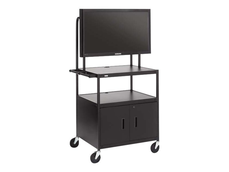 Bretford Basics Flat Panel Multimedia Cart FP42ULC-P5BK - cart - for monitor - black powder