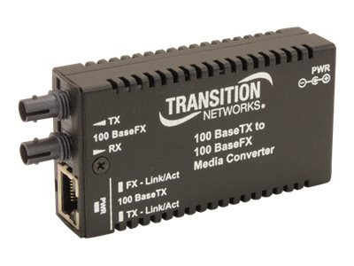 Transition Networks Stand-Alone Mini Fast Ethernet Media Converter - fiber