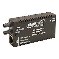 Transition Networks Stand-Alone Mini Fast Ethernet Media Converter - fiber media converter - 100Mb LAN