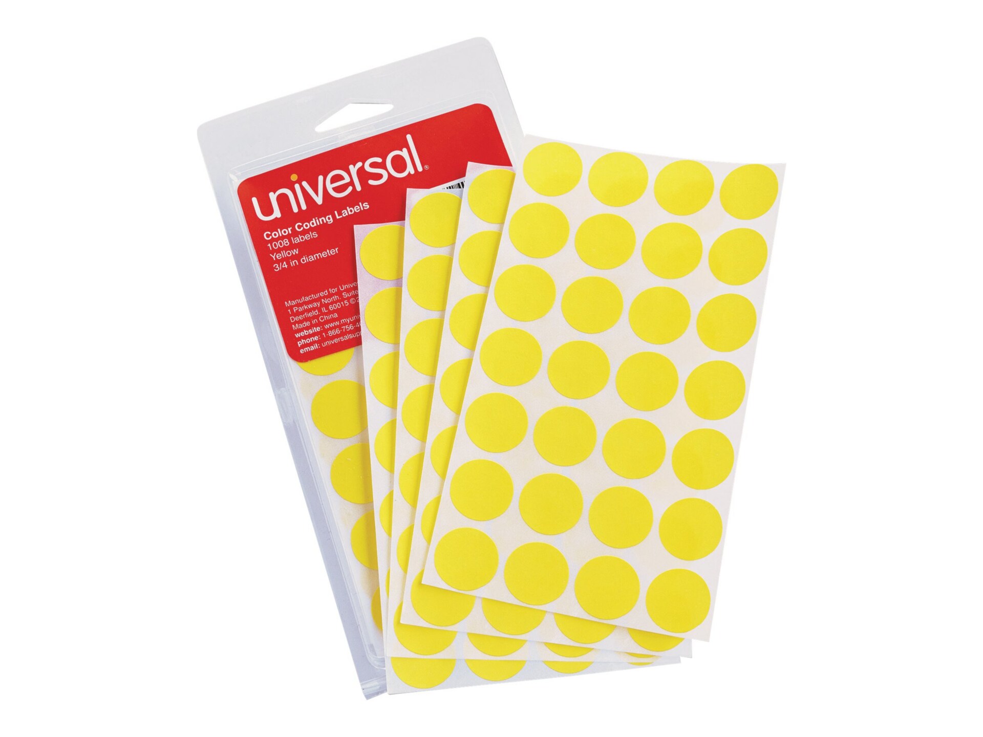 Universal - color-coded labels - 1008 label(s) - 0.7 in round