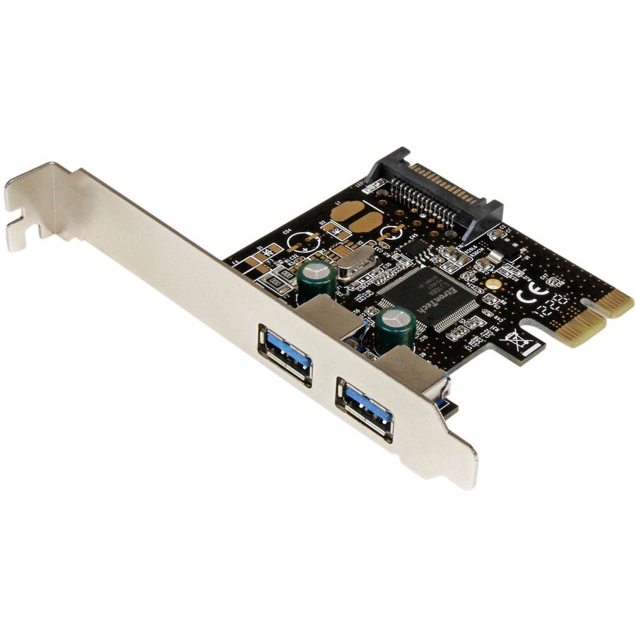 Computer District - Carte Contrôleur 2 Ports USB 3.1 Type C – Superspeed +  10Gb/s - PCI Express 4X (PCI-E) Alimentation Sata pour PC de Bureau 