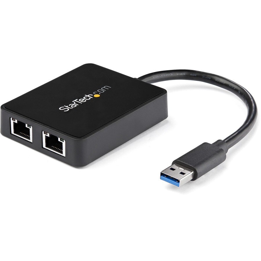 StarTech.com Dual USB 3.0 to Gigabit Ethernet NIC Network Adapter w/USBPort