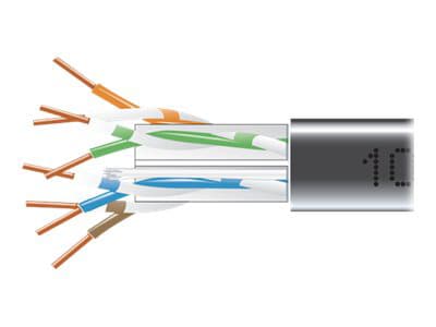 Black Box 1,000Ft CAT6 Solid Bulk Cable 550-MHZ UTP Black CMP Plenum Box