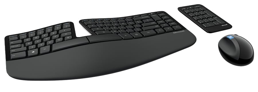 Microsoft Sculpt Ergonomic Desktop - keyboard, mouse and numeric pad set - QWERTY - US - black