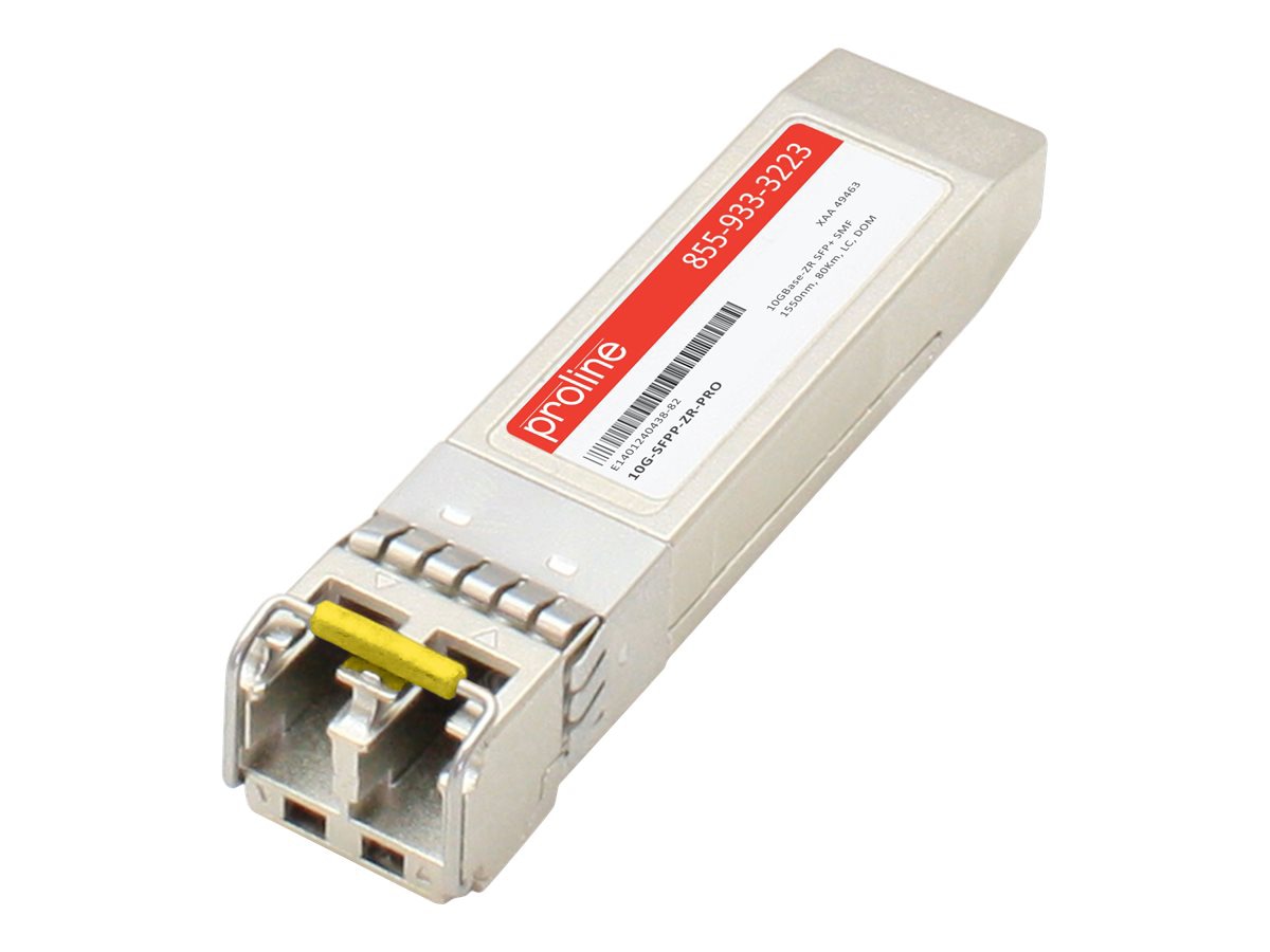 Proline Brocade® (Formerly) 10G-SFPP-ZR Compatible TAA 10GBase-ZR SFP+ Transceiver (SMF, 1550nm, 80km, LC, DOM)