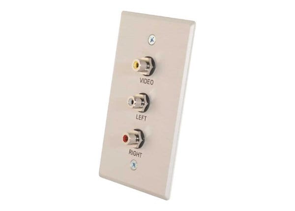 C2G Single Gang Composite Video + Stereo Audio Wall Plate - mounting plate