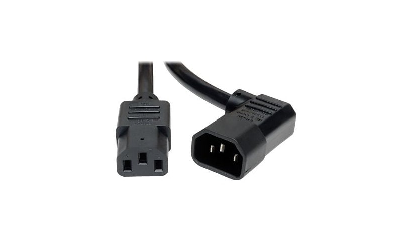 Tripp Lite 6ft Power Cord Extension Cable Right Angle C14 to C13 Heavy Duty 15A 14AWG 6' - power cable - IEC 60320 C14