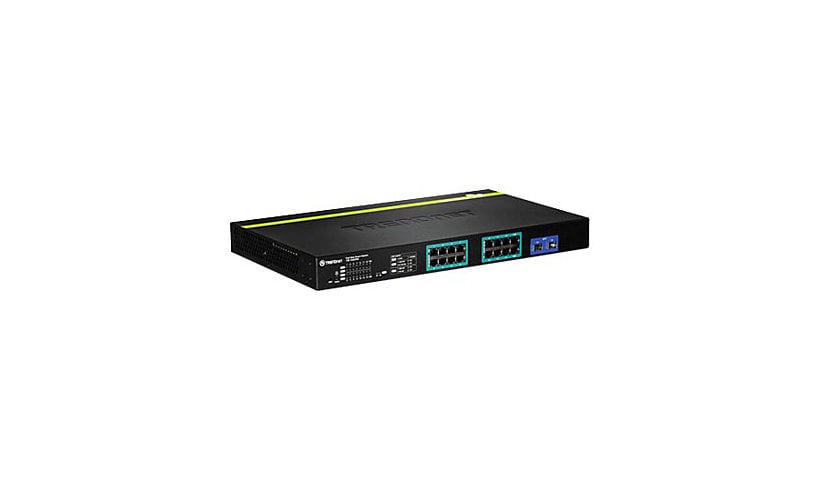 TRENDnet TPE 1620WS 16-Port Gigabit Web Smart PoE+ Switch - switch - 16 ports - managed - rack-mountable - TAA Compliant