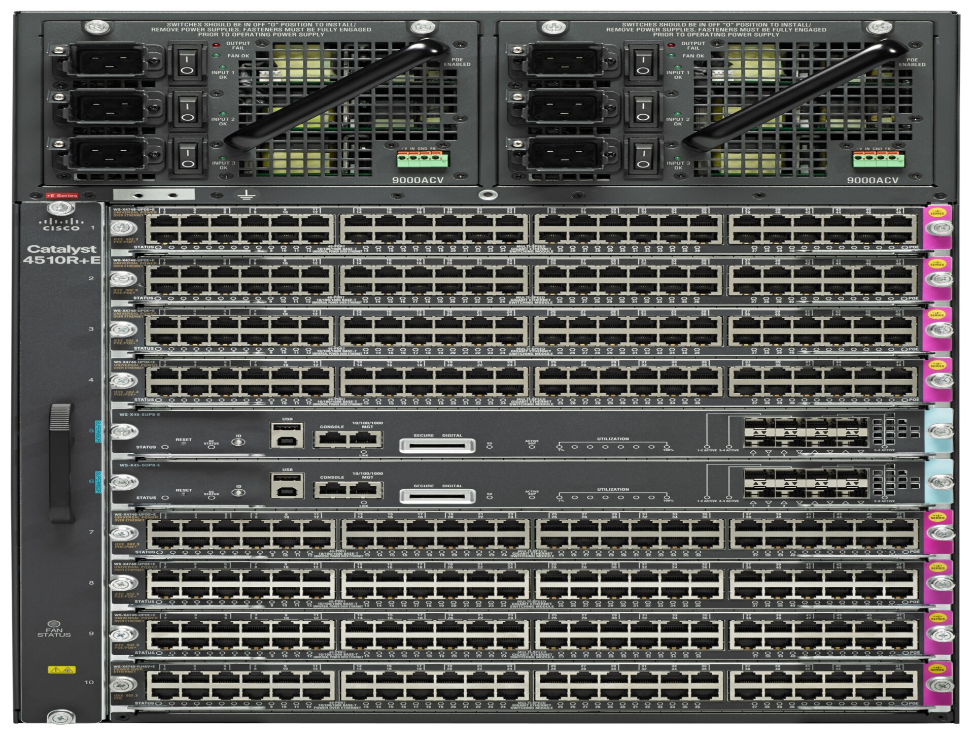 Cisco Catalyst 4510R+E - switch - 96 ports - managed - rack-mountable - with Cisco Catalyst 4500E Supervisor Engine 8-E,