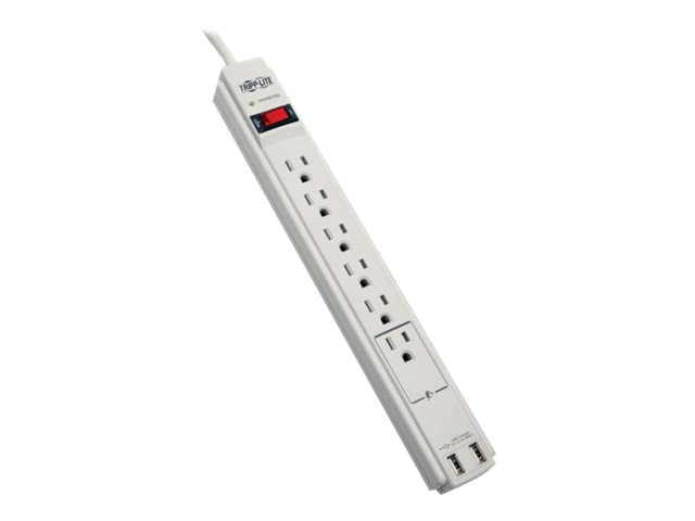 Tripp Lite Surge Protector Power Strip 120V USB 6 Outlet 6' Cord 990 Joule - surge protector