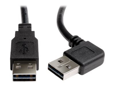 omfavne Stratford på Avon Berigelse Tripp Lite 3ft USB 2.0 High Speed Reversible Connector Cable Right Angle  Universal M/M 3' - USB cable - USB to USB - 3 - UR020-003-RA - USB Cables -  CDW.com