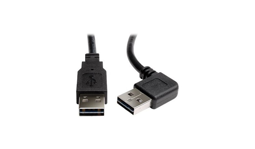 Eaton Tripp Lite Series Universal Reversible USB 2.0 Cable (Right/Left-Angle Reversible A to Reversible A M/M), 3 ft.