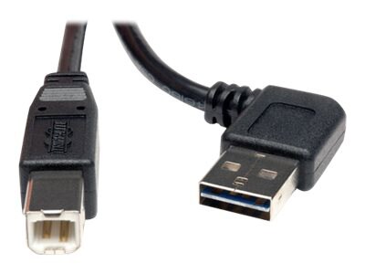 Tripp Lite 3ft USB 2.0 High Speed Cable Reversible Right / Left Angle A to B M/M 3' - USB cable - USB Type B to USB - 3