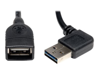 Eaton Tripp Lite Series Universal Reversible USB 2.0 Extension Cable (Reversible Right/Left-Angle A to A M/F), 18-in.
