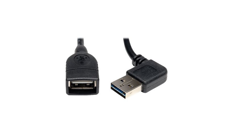 Eaton Tripp Lite Series Universal Reversible USB 2.0 Extension Cable (Reversible Right/Left-Angle A to A M/F), 18-in.