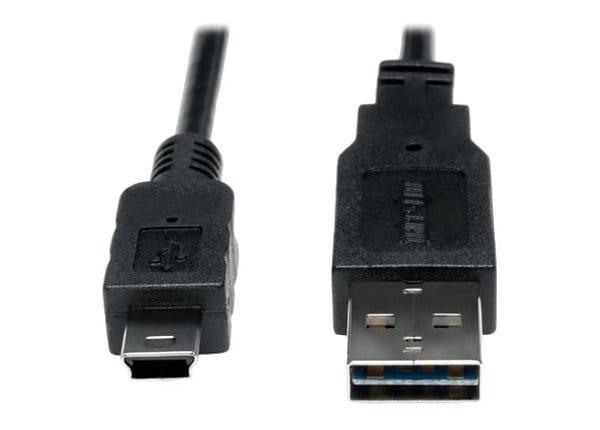 Universal Reversible USB 2.0 Cable, Reversible A to 5-Pin Mini B (M/M), 6 ft, Black Universal Reversible USB 2.0 Cable, Reversible A to 5-Pin Mini B (M/M), 6 ft, Black