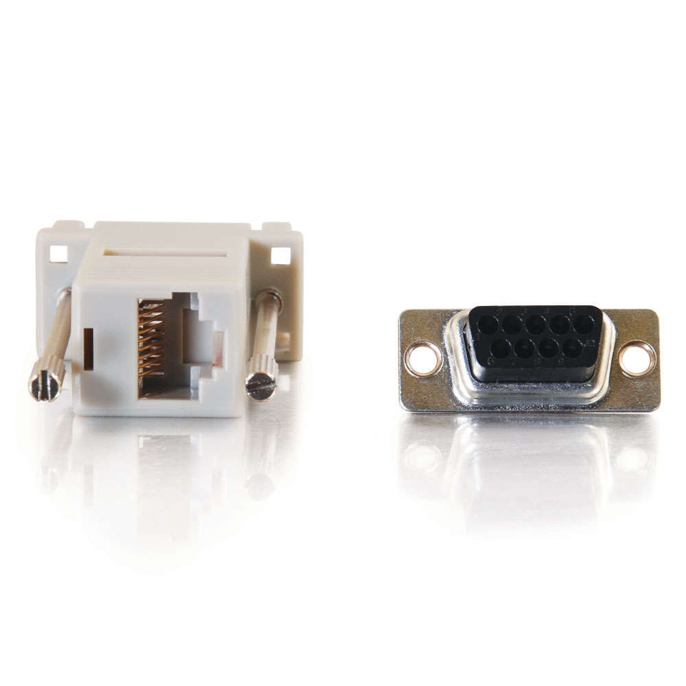 Thumbnail 2 of 4 for C2G RJ45 to DB9 Serial RS232 Modular Adapter - Gray