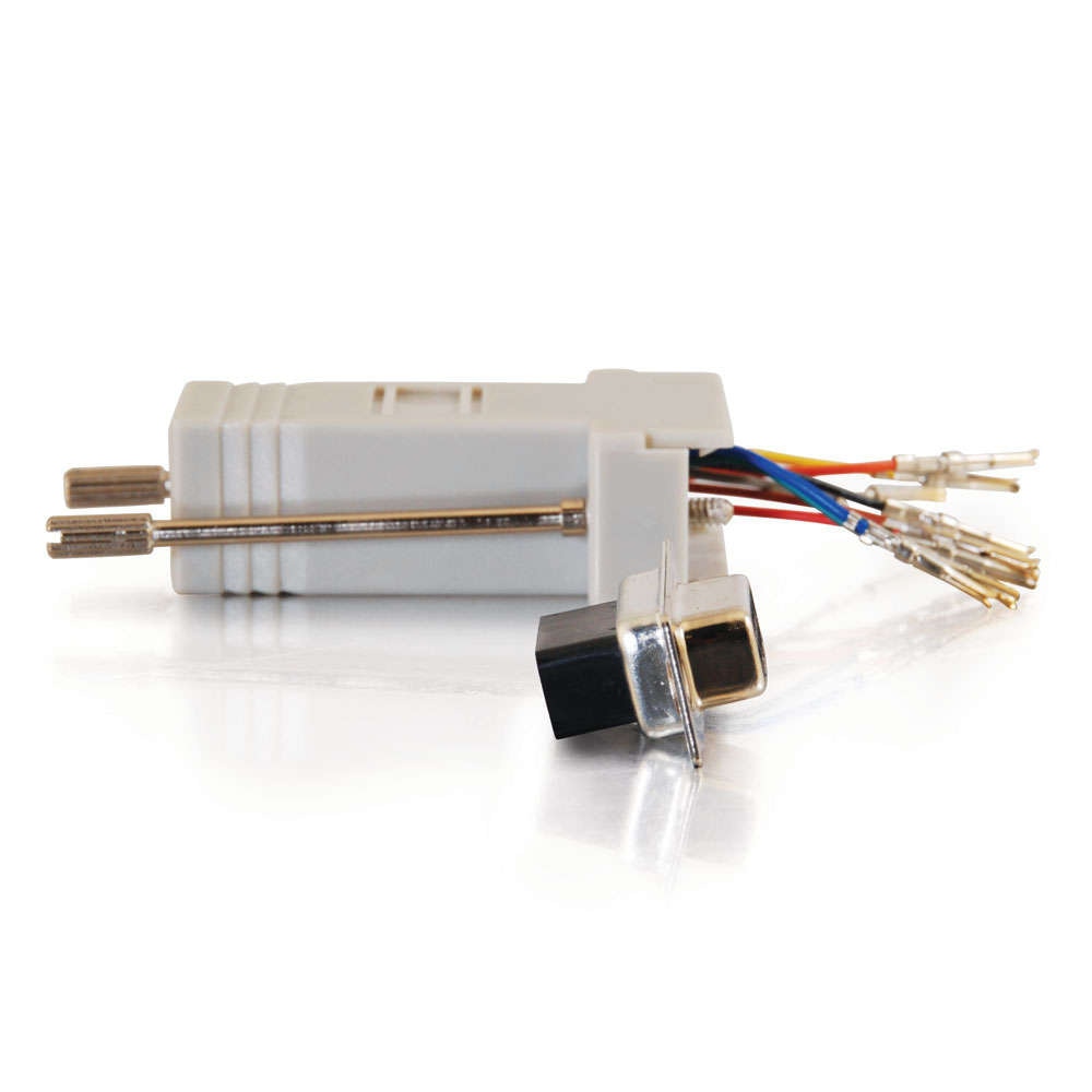 Thumbnail 3 of 4 for C2G RJ45 to DB9 Serial RS232 Modular Adapter - Gray