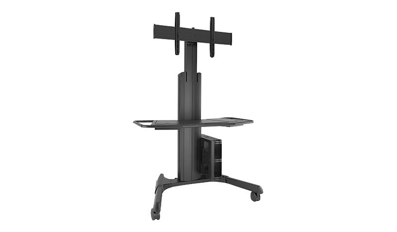 Chief Fusion Large Manual Height Adjustable Mobile Cart - For Displays 42-86" - Black cart - for video conferencing