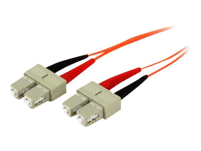 StarTech.com 2m Fiber Optic Cable - Multimode Duplex 50/125 - OFNP Plenum - SC/SC - OM2 - SC to SC Fiber Patch Cable