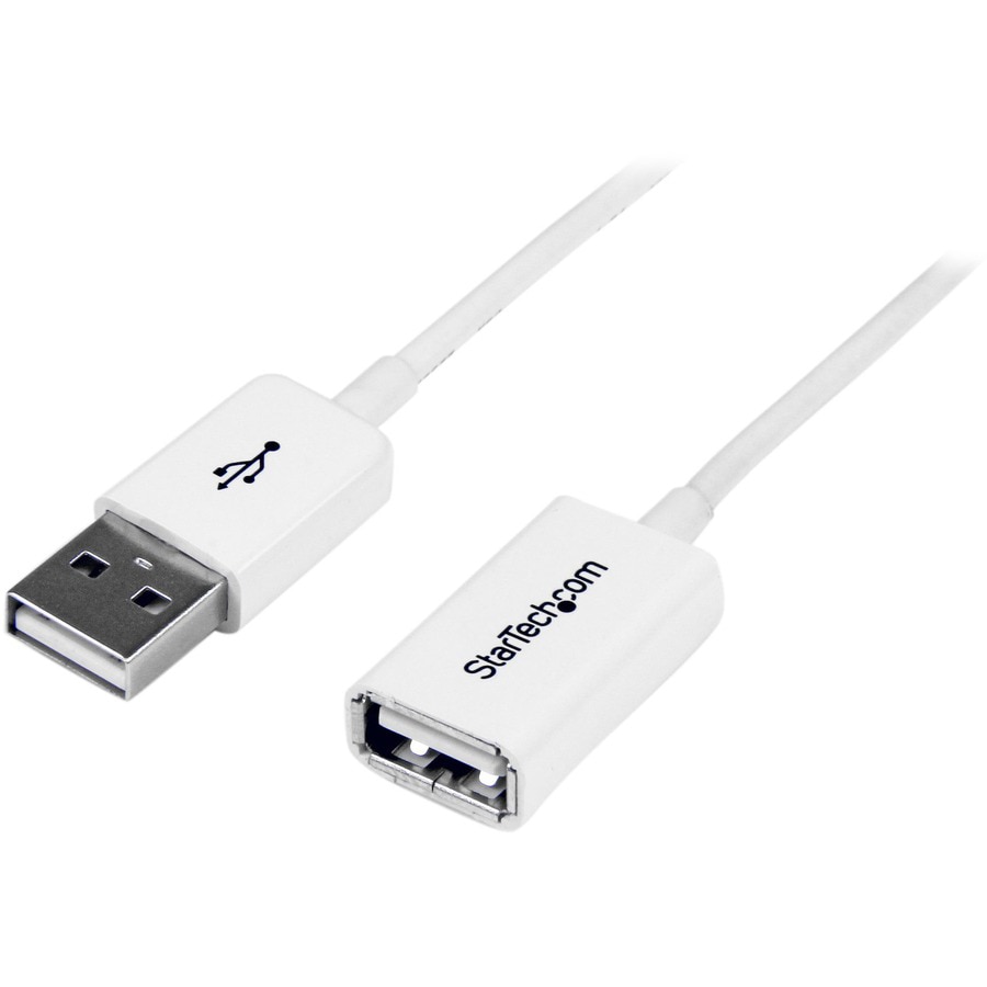 StarTech.com 1m White USB 2.0 Extension Cable Cord - A to A - USB Male to Female Cable - 1x USB A (M), 1x USB A (F)