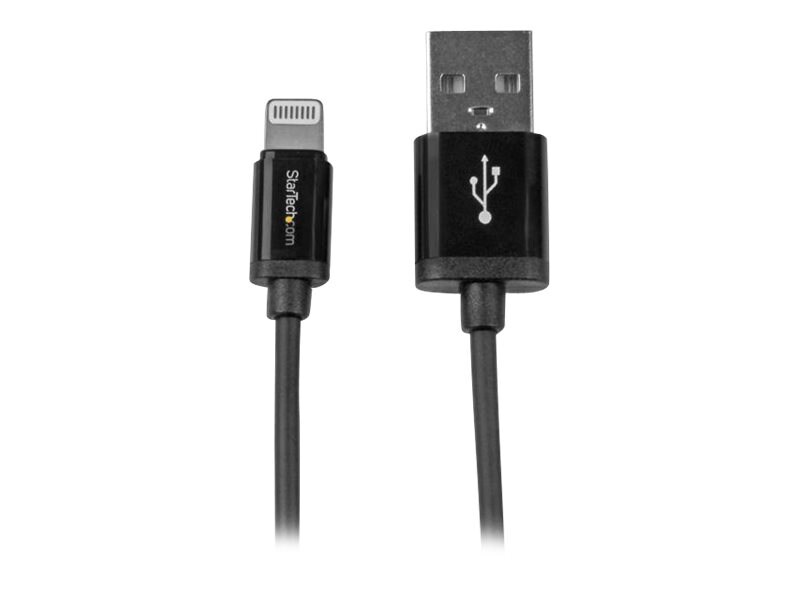 StarTech.com 0.3m / 11in Short Black Apple 8pin Lightning to USB Cable