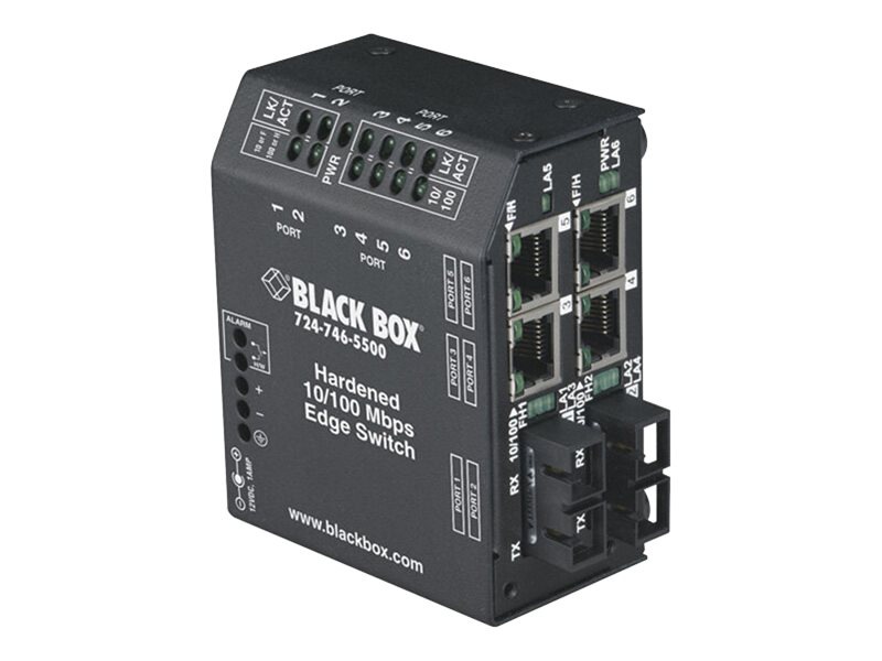 Black Box Heavy-Duty Edge Switch Hardened - switch - 6 ports