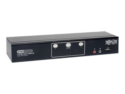 Tripp Lite 2-Port Dual Monitor DVI KVM Switch w/ Audio & USB 2.0 Hub TAA