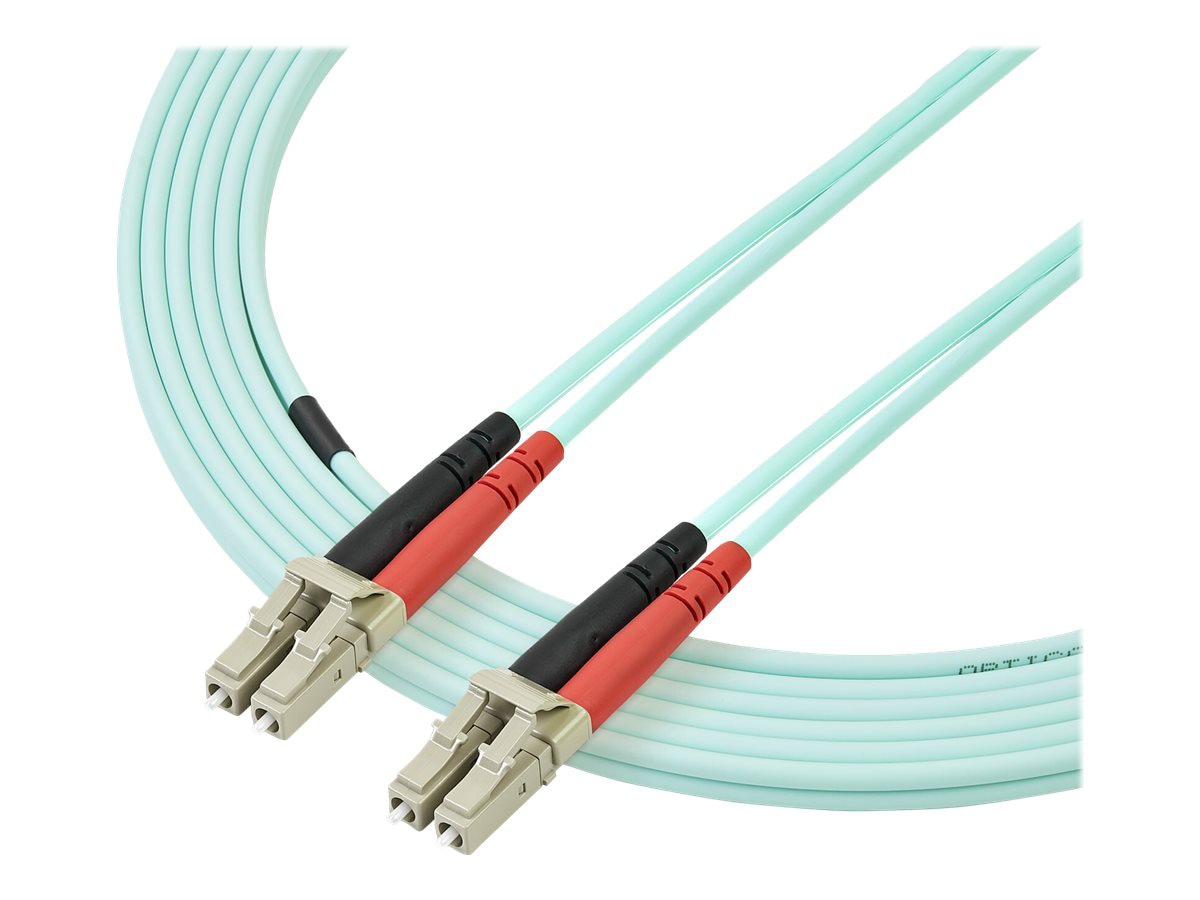 StarTech.com 5m (15ft) OM3 Multimode Fiber Optic Cable, LC/UPC to LC/UPC, LOMMF Fiber Patch Cord