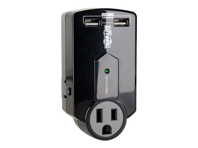 Tripp Lite Travel Surge 3 Outlet USB Charger Tablet Smartphone Ipad Iphone - surge protector - 1800 Watt