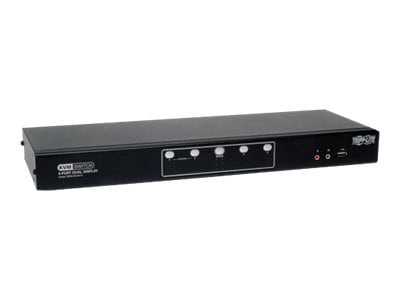 Tripp Lite 4-Port Dual Monitor DVI KVM Switch with Audio and USB 2.0 Hub -