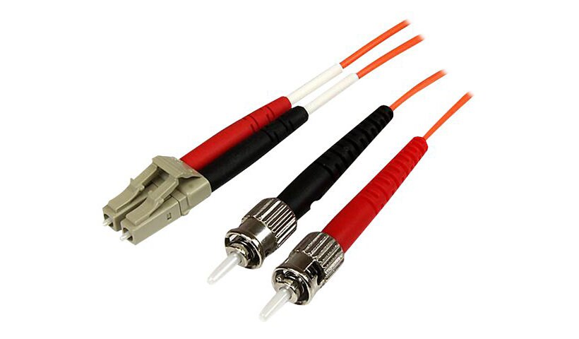 StarTech.com 1m Fiber Optic Cable - Multimode Duplex 50/125 - OFNP Plenum - LC/ST - OM2 - LC to ST Fiber Patch Cable