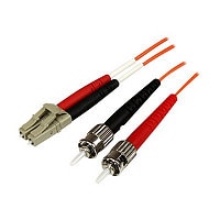 StarTech.com 1m Fiber Optic Cable - Multimode Duplex 50/125 - OFNP Plenum - LC/ST - OM2 - LC to ST Fiber Patch Cable