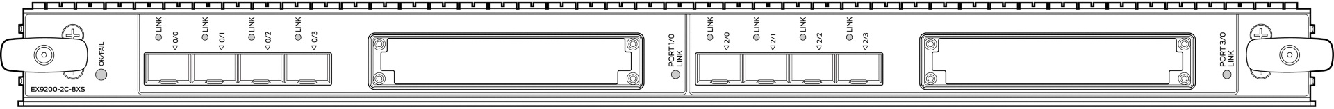Juniper Networks EX9200-2C-8XS - expansion module - 10 Gigabit SFP+ x 8 + 1