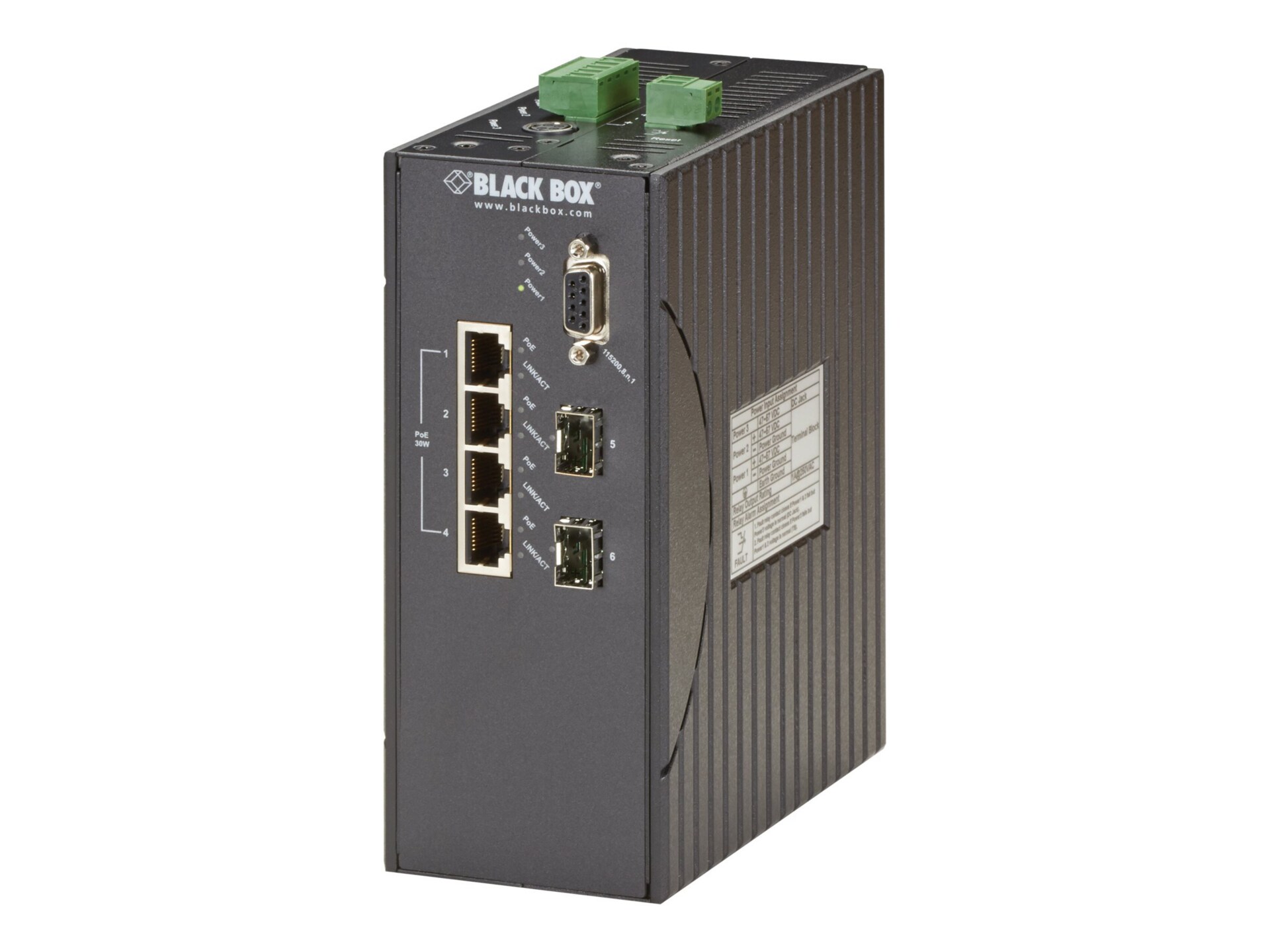 Black Box Hardened Managed Ethernet Switch - switch - 4 ports - managed