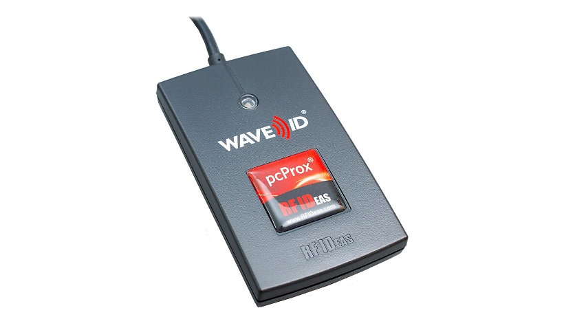 rf IDEAS WAVE ID Solo Keystroke CSN Black Reader - RFID reader - USB