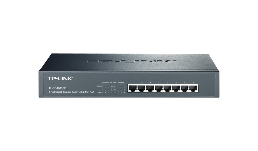 TP-Link TL-SG1008PE - switch - 8 ports - unmanaged - rack-mountable