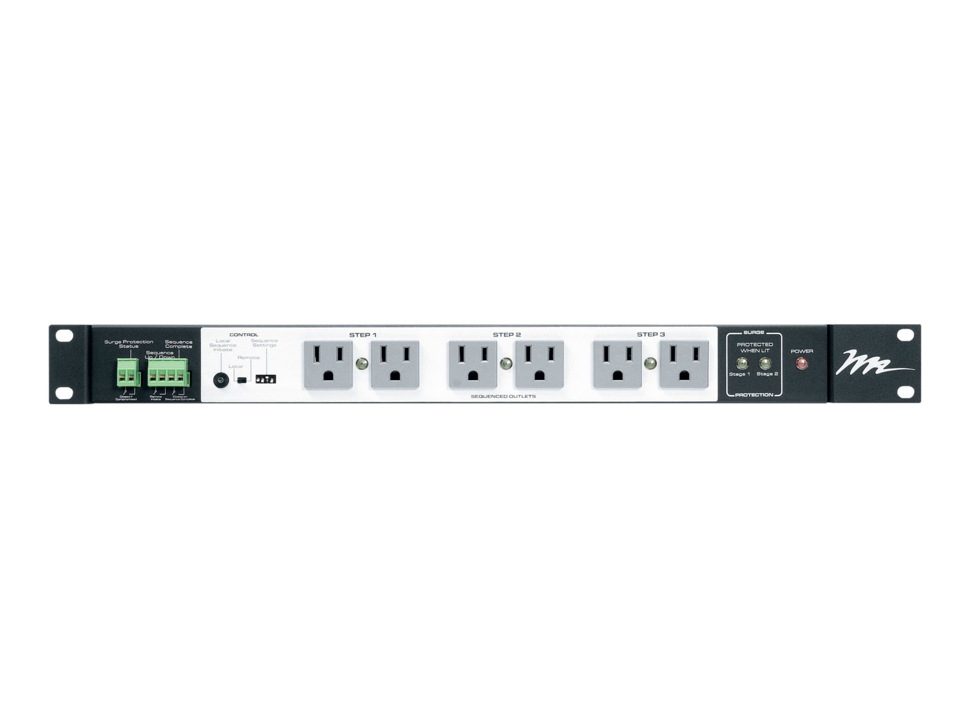 Middle Atlantic PDS Series - power distribution unit - multi-mount, 15A, 3-step sequencing