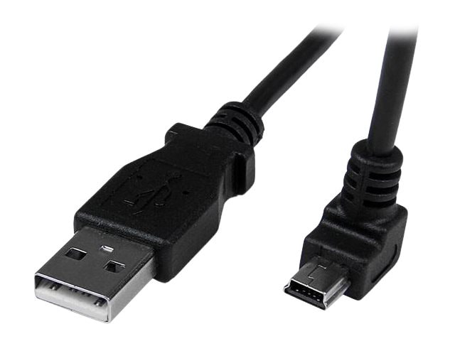 StarTech.com Down Angle Mini USB Cable - 2m - Black - USB A to Mini USB B
