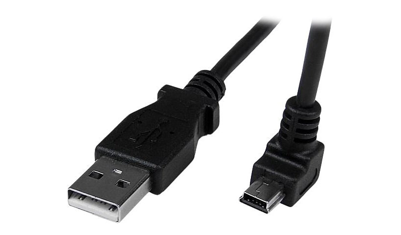StarTech.com Down Angle Mini USB Cable - 2m - Black - USB A to Mini USB B