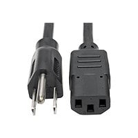 Eaton Tripp Lite Series Computer Power Cord, NEMA 5-15P to C13 - 10A, 125V, 18 AWG, 1 ft. (0.31 m), Black - power cable