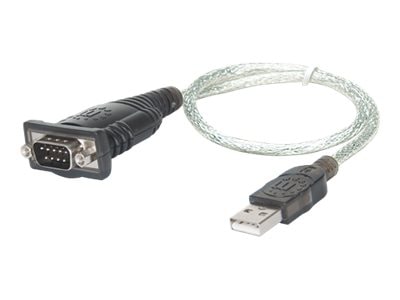 Manhattan USB-A to Serial Converter cable, 45cm, Male to Male, Serial/RS232/COM/DB9, Prolific PL-2303RA Chip,