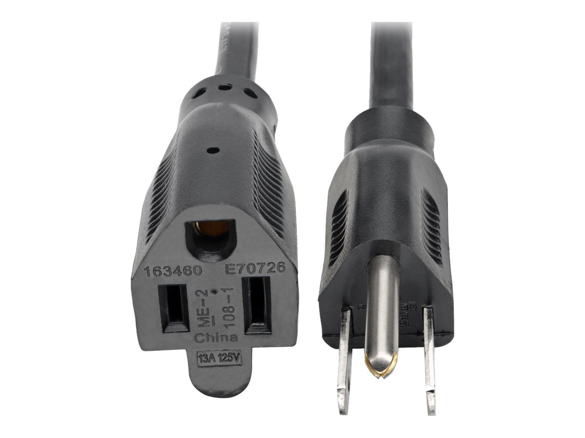 Eaton Tripp Lite Series Power Extension Cord, NEMA 5-15P to NEMA 5-15R - 13A, 120V, 16 AWG, 1 ft. (0.31 m), Black -