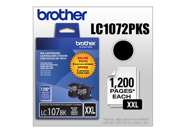 Brother LC107BK XXL - 2-pack - Super High Yield - black - original - ink cartridge