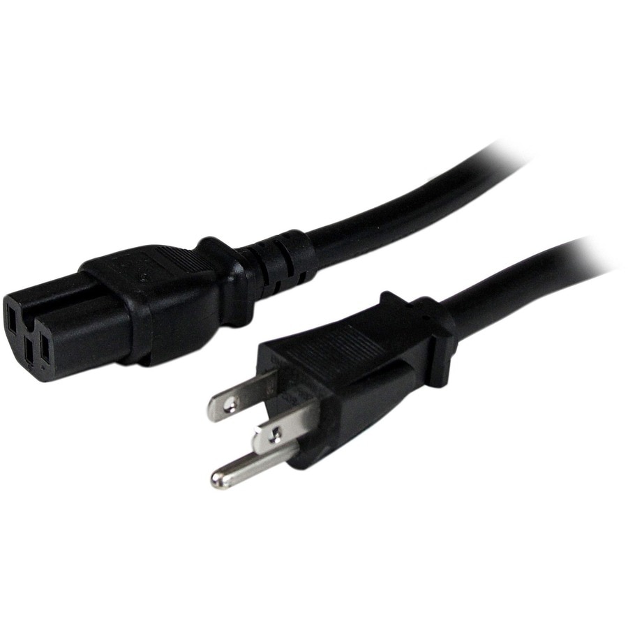 StarTech.com 8ft (2.4m) Heavy Duty Power Cord, NEMA 5-15P to C15 AC Power Cable, 15A 125V, 14AWG