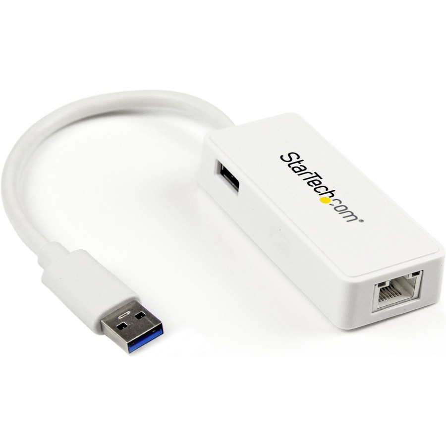 StarTech.com USB 3.0 to Gigabit Ethernet NIC Network Adapter w/USB Port WH