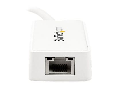Thumbnail 5 of 11 for StarTech.com USB 3.0 to Gigabit Ethernet NIC Network Adapter w/USB Port, White, USB to RJ45 Network Adapter, USB to LAN