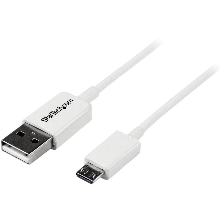 StarTech.com 0.5m White Micro USB Cable Cord - A to Micro B - Micro USB Cha