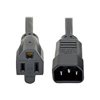 Tripp Lite Computer Power Extension Cord Adapter 10A 18AWG C14 to 5-15R 1ft
